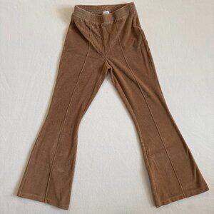 Aerie Leggings Women's XS Brown Tan Flare Stretch Corduroy Ribbed Comfort Yoga
